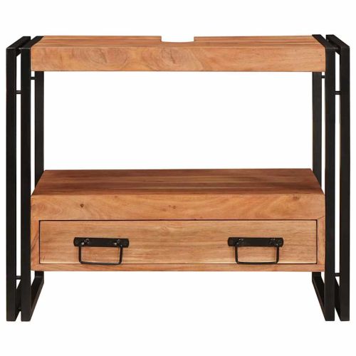 Шкаф за тоалетка Кафяво 71 x 33 x 58 см Солидно акациево дърво