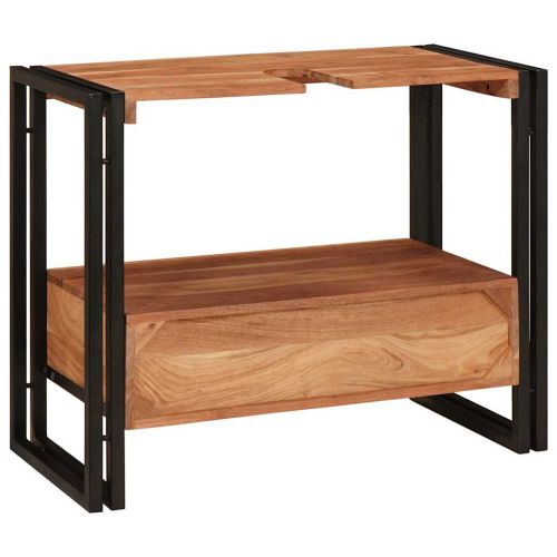 Шкаф за тоалетка Кафяво 71 x 33 x 58 см Солидно акациево дърво