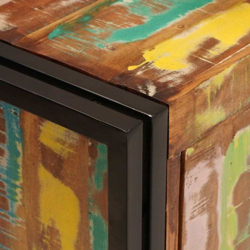 Шкаф за мивка с рафт Многоцветен Солидно възстановено дърво