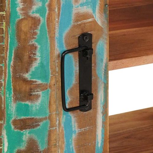 Шкаф за мивка с рафт Многоцветен Солидно възстановено дърво