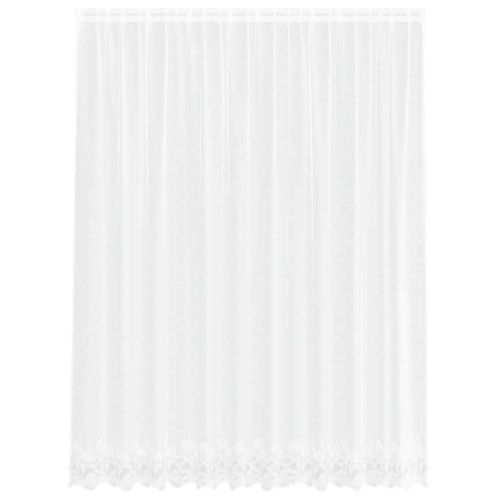 Перде от дантела С завеси Флорален Бяло 220 x 300 cm Полиестер