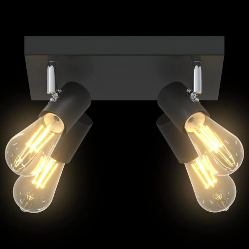 Таванен спот с прожектори Черно 26,5 x 26 x 11,5 см Метал