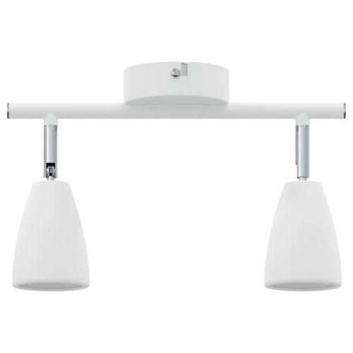 Таванен спот с прожектори Бяло 25.5 x 8 x 16 см Метал
