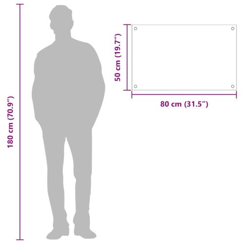 Кухненски гръб Светлосиво 80 x 50 cm закалено стъкло