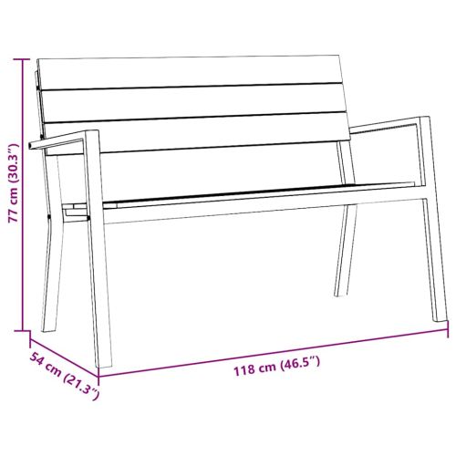 Градинска пейка Кафяво 118 x 54 x 77см Стомана