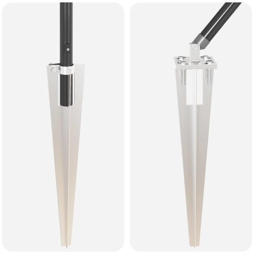 Стълб за ограда. 13 pcs Сив Стомана