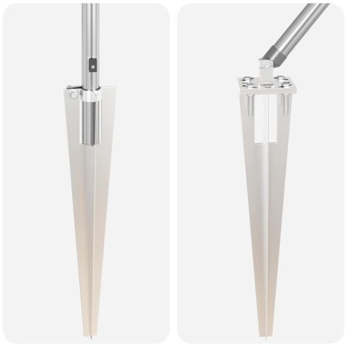 Стълб за ограда. 13 pcs Сребрист Стомана