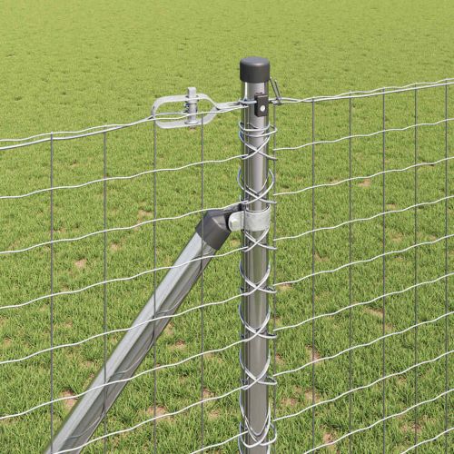 Стълб за ограда. 13 pcs Сребрист Стомана