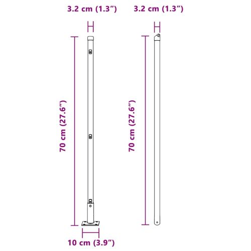 Стълб за ограда. 7 pcs Зелен Стомана