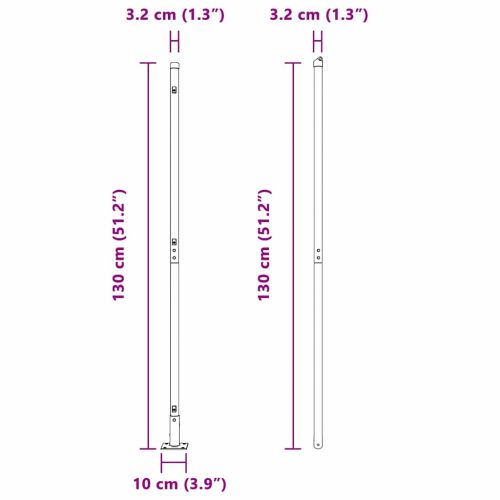 Стълб за ограда. 7 pcs Зелен Стомана