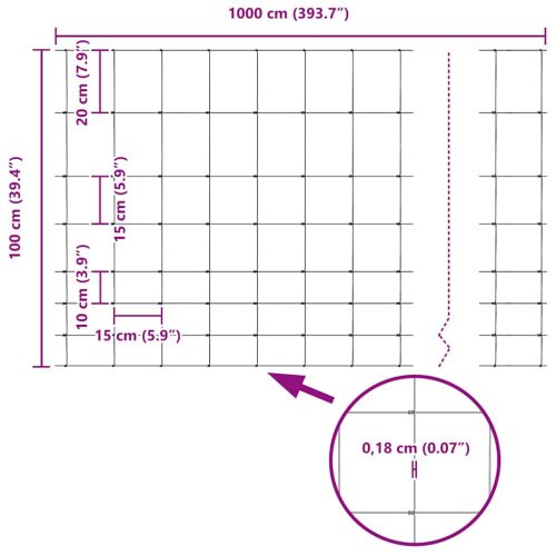Див ограда Горещо поцинковано 1000 x 100 x 0,18 см Желязо