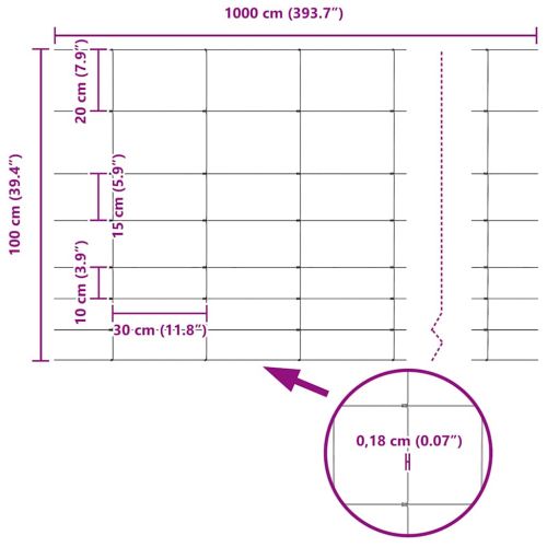 Див ограда Горещо поцинковано 1000 x 100 x 0,18 см Желязо
