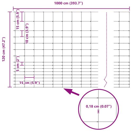 Див ограда Горещо поцинковано 1000 x 120 x 0.18 см Желязо