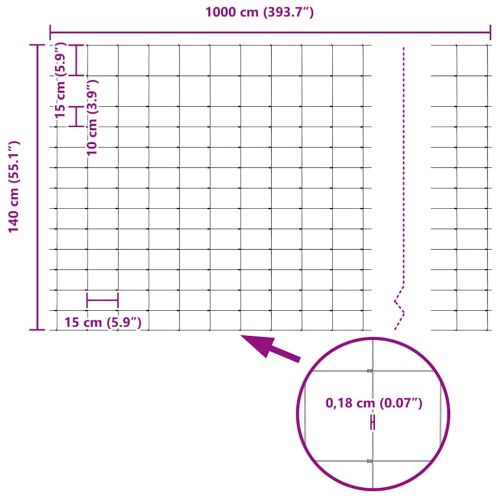 Див ограда Горещо поцинковано 1000 x 140 x 0.18 см Желязо