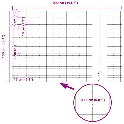 Див ограда Горещо поцинковано 1000 x 150 x 0.18 см Желязо