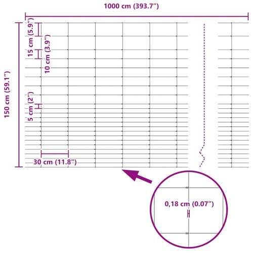 Див ограда Горещо поцинковано 1000 x 150 x 0,18 см Желязо