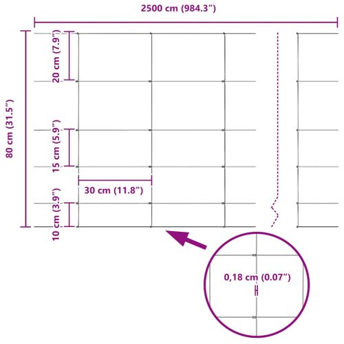Ограда за пасища Сребрист 25 x 0,8 m Поцинкована стомана