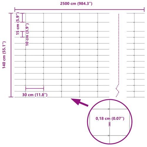 Ограда за пасища Сребрист 25 x 1,4 м Поцинкована стомана