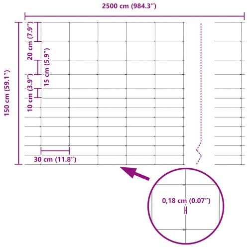 Ограда за пасища Сребрист 25 x 1,5 m Поцинкована стомана