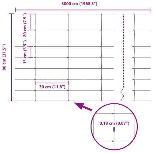 Ограда за пасища Сребрист 50 x 0,8 m Поцинкована стомана