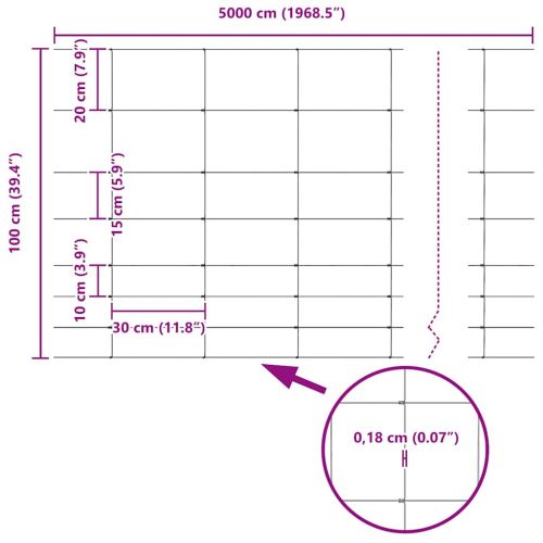 Ограда за пасища Сребрист 50 x 1 m Поцинкована стомана
