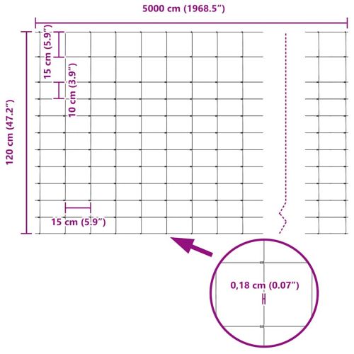 Ограда за пасища Сребрист 50 x 1,2 m Поцинкована стомана