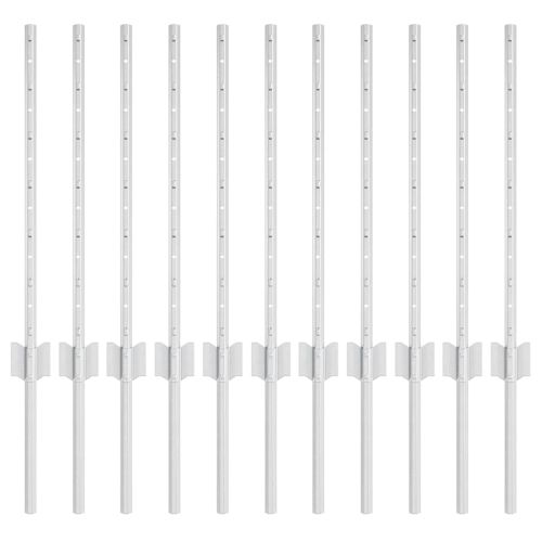 Стълб за ограда. 11 pcs Сребрист 60 cm Стомана