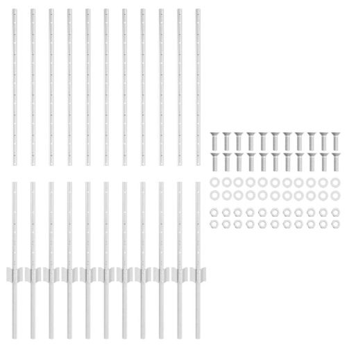 Стълб за ограда. 11 pcs Сребрист 100 cm Стомана