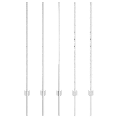 Стълб за ограда. 5 pcs Сребрист 120 cm Стомана