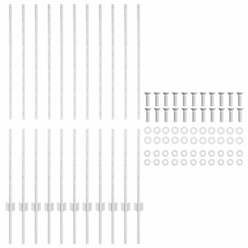 Стълб за ограда. 11 pcs Сребрист 140 cm Стомана