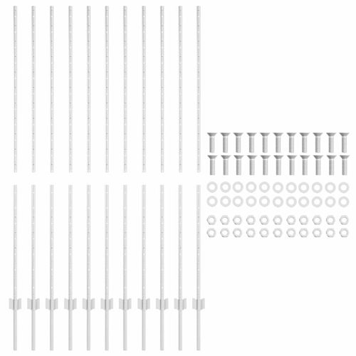 Стълб за ограда. 11 pcs Сребрист 160 cm Стомана