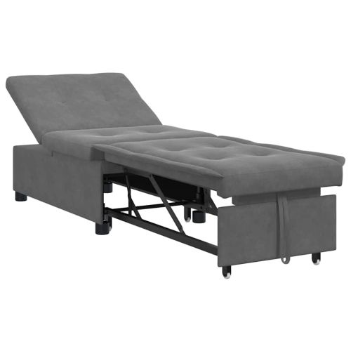 Разтегателен диван с матрак Тъмен сив 194 x 67 x 82 см