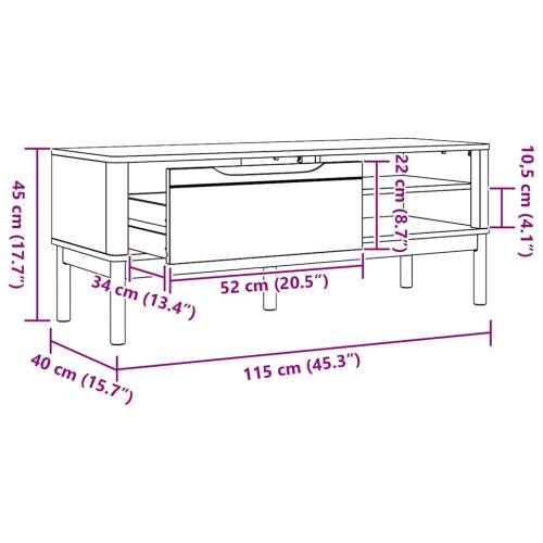Лавица за коридор Кафяво с восъчно покритие 115 x 40 x 45 см