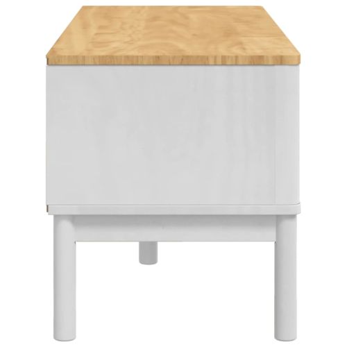 Лавица за коридор с чекмедже Бяло 115 x 40 x 45 см Солиден бор