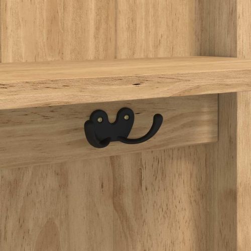 Шкаф за коридор FLORO Кафяво с восъчно покритие Солиден бор