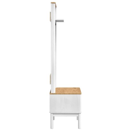 Шкаф за коридор с рафт FLORO Бяло 50 x 40 x 158 см Солиден бор