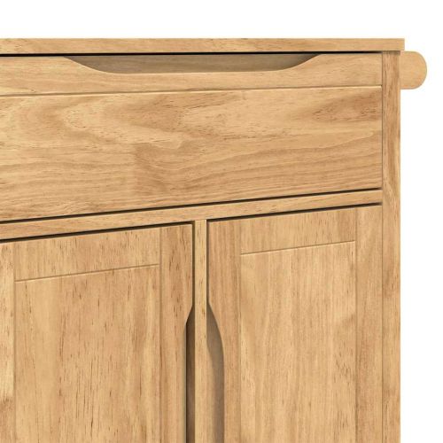 Кухненска количка FLORO Кафяво с восъчно покритие Солиден бор