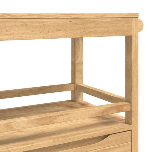 Кухненска количка FLORO Кафяво с восъчно покритие Солиден бор