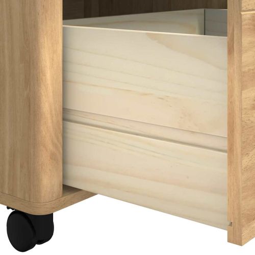 Кухненска количка FLORO Кафяво с восъчно покритие Солиден бор