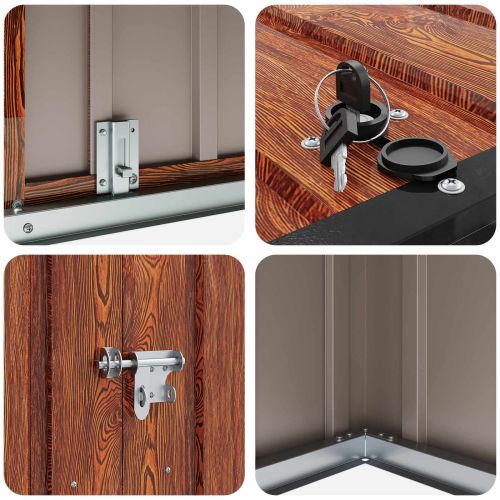 Кутия за съхранение в градината Кафяво 151,5 x 82 x 110,5 см