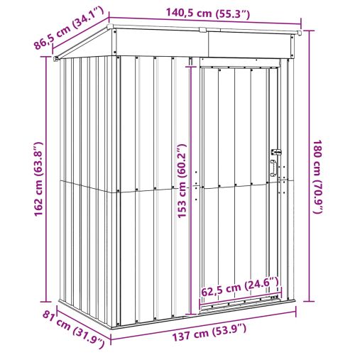 Градински навеси Кафяво 137 x 81 x 180 см Метал