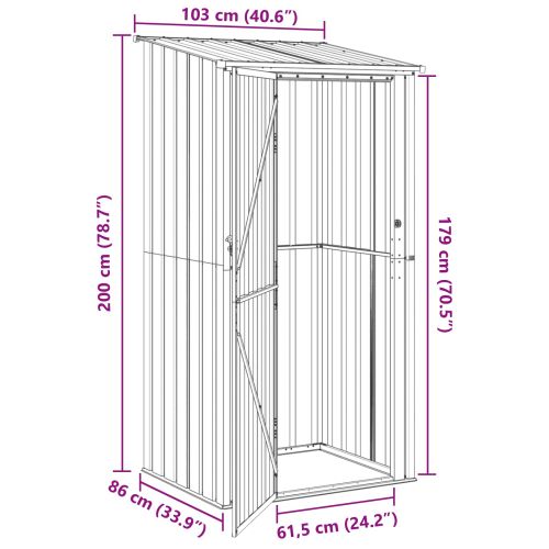 Градински навеси Кафяво 103 х 86 х 200 см Метал
