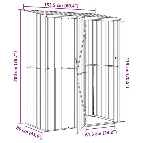 Градински навеси Антрацит 153,5 x 86 x 200 см Метал