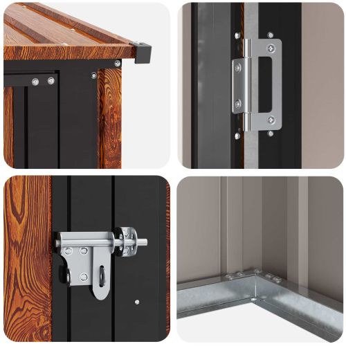 Градински навеси Кафяво 203,5 x 73 x 200 см Метал