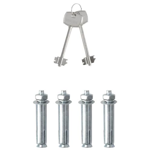 Каса с заключване Тъмносив 31 x 20 x 20 см Стомана