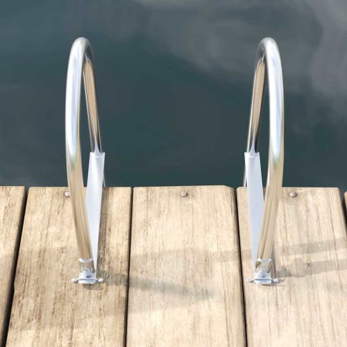 Стълба за кей с 5 стъпала Сребрист 45 ×11,5 ×190 см Алуминий