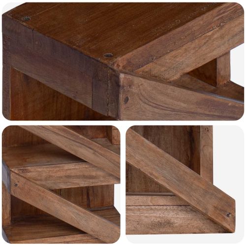 Стелаж Кафяво 24 x 14 x 80 см Масивно махагоново дърво