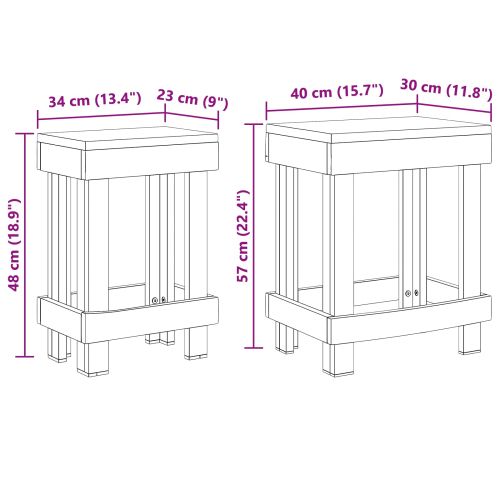 Стойка за растения 2 pcs Кафяво 70 x 11 x 27 см