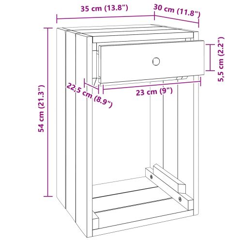 Нощно шкафче Кафяво 63 x 30 x 79 см Масивно махагоново дърво