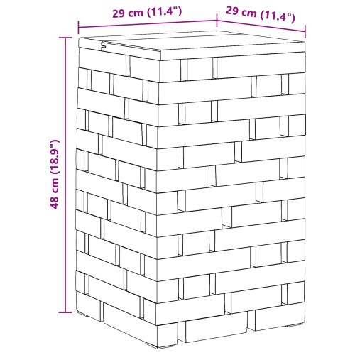 Стук Естествен 29 x 29 x 48 см Масивна регенерирана дървесина